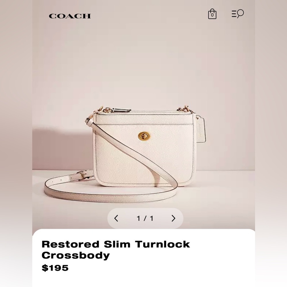 Coach Slim Turnlock Crossbody Bag in‎ Brick Red - Picture 16 of 16